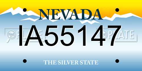 IA55147 Nevada License Plate