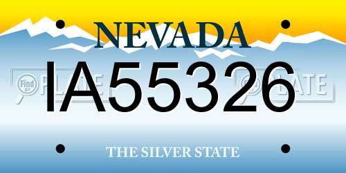 IA55326 Nevada License Plate