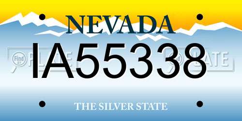IA55338 Nevada License Plate