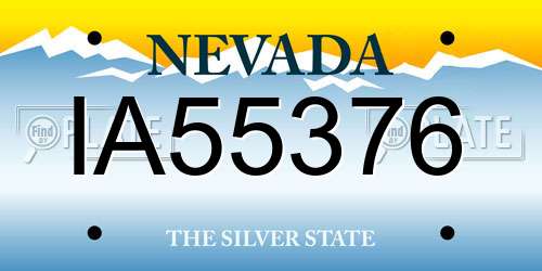 IA55376 Nevada License Plate