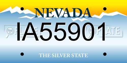 IA55901 Nevada License Plate