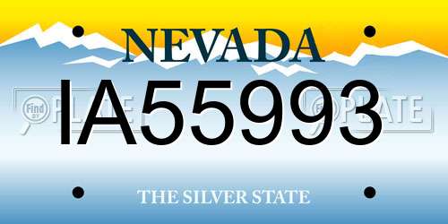 IA55993 Nevada License Plate