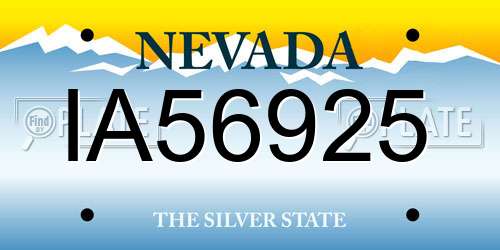 IA56925 Nevada License Plate