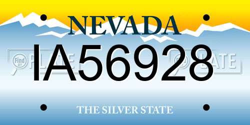IA56928 Nevada License Plate
