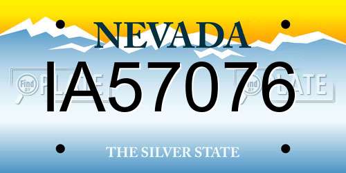 IA57076 Nevada License Plate