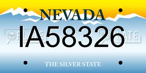 IA58326 Nevada License Plate