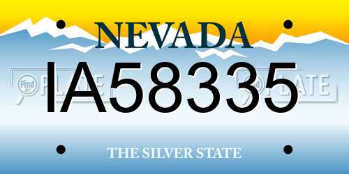 IA58335 Nevada License Plate