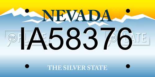 IA58376 Nevada License Plate