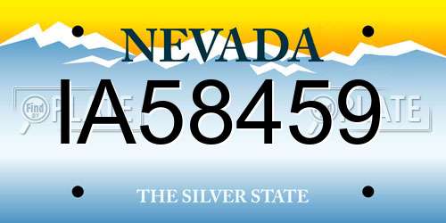 IA58459 Nevada License Plate