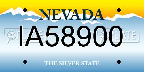 IA58900 Nevada License Plate