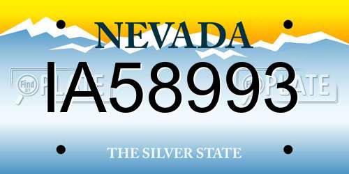 IA58993 Nevada License Plate