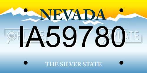 IA59780 Nevada License Plate