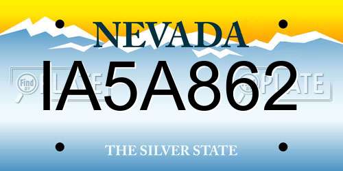 IA5A862 Nevada License Plate