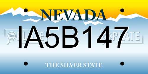IA5B147 Nevada License Plate