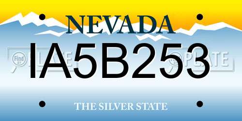 IA5B253 Nevada License Plate