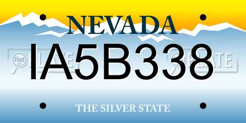 IA5B338 Nevada License Plate