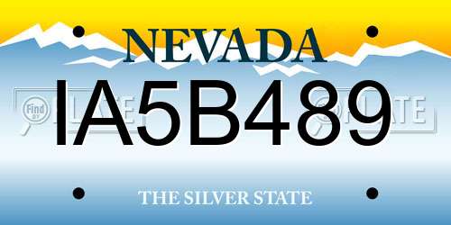 IA5B489 Nevada License Plate