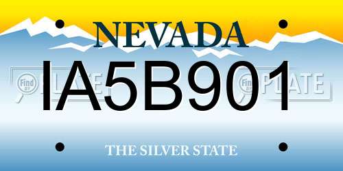 IA5B901 Nevada License Plate