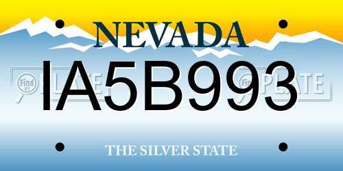 IA5B993 Nevada License Plate