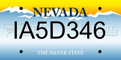 IA5D346 Nevada License Plate