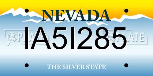 IA5I285 Nevada License Plate