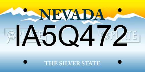 IA5Q472 Nevada License Plate