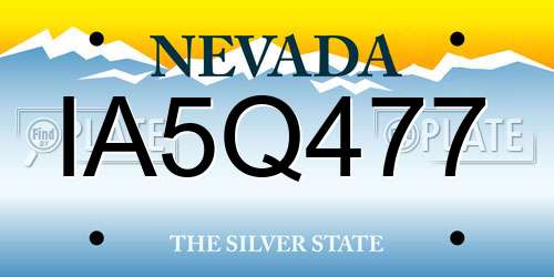 IA5Q477 Nevada License Plate
