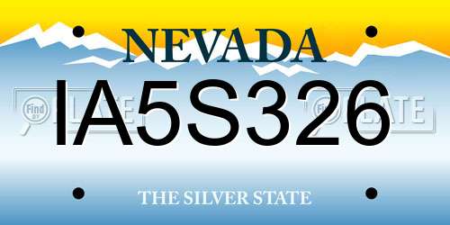 IA5S326 Nevada License Plate