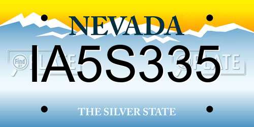 IA5S335 Nevada License Plate