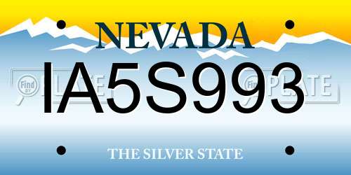 IA5S993 Nevada License Plate