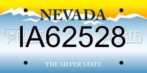 IA62528 Nevada License Plate