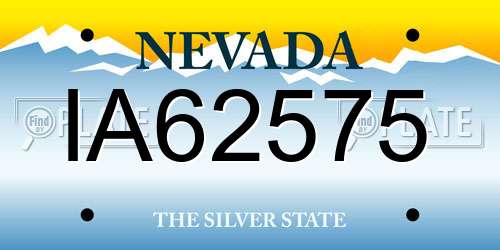 IA62575 Nevada License Plate
