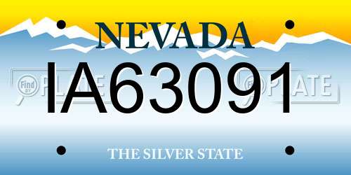 IA63091 Nevada License Plate