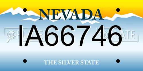 IA66746 Nevada License Plate