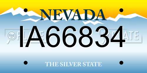 IA66834 Nevada License Plate