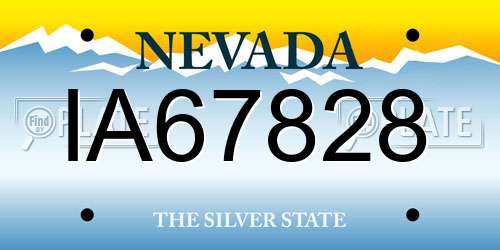 IA67828 Nevada License Plate