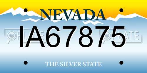 IA67875 Nevada License Plate