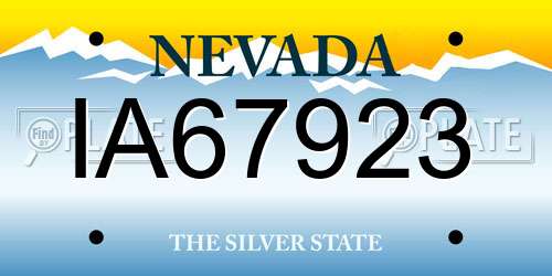 IA67923 Nevada License Plate