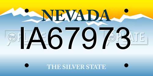 IA67973 Nevada License Plate