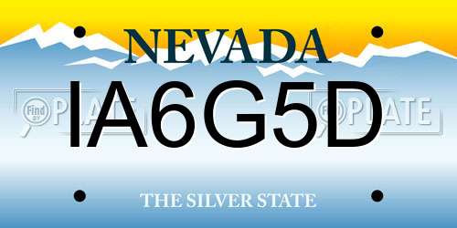 IA6G5D Nevada License Plate