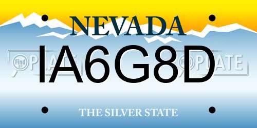 IA6G8D Nevada License Plate