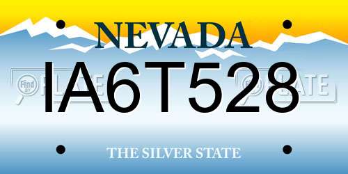 IA6T528 Nevada License Plate