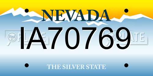IA70769 Nevada License Plate