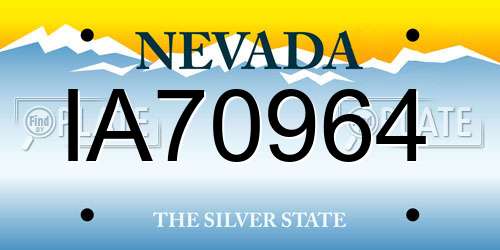 IA70964 Nevada License Plate