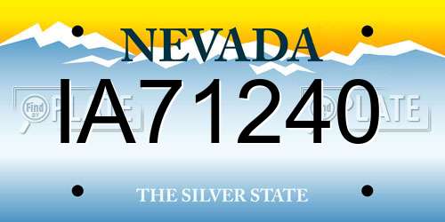 IA71240 Nevada License Plate