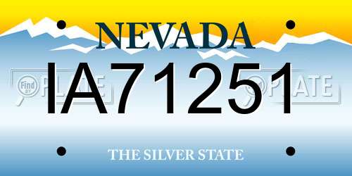 IA71251 Nevada License Plate