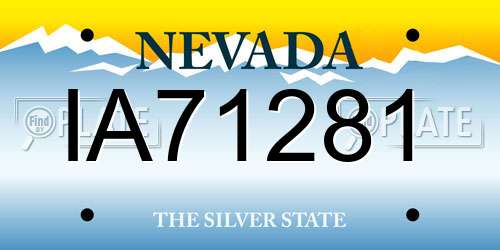 IA71281 Nevada License Plate