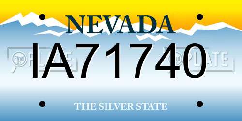 IA71740 Nevada License Plate