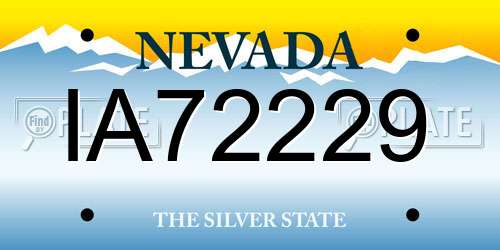 IA72229 Nevada License Plate