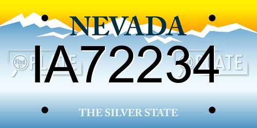 IA72234 Nevada License Plate